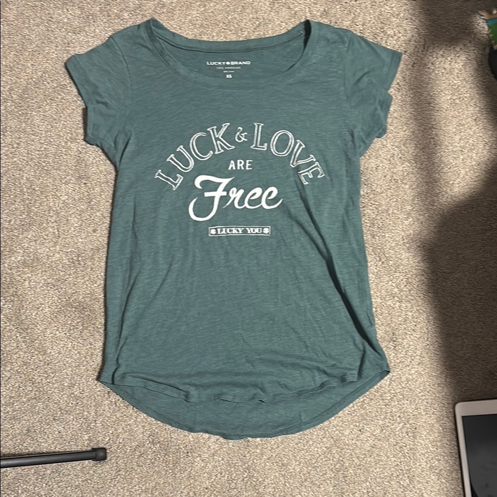 Lucky Brand Green Graphic Tee